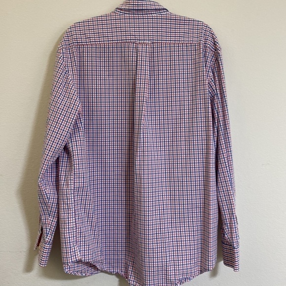 IZOD EUC Men's 100% Cotton Plaid Shirt White Red and Blue X-Large - Picture 6 of 10